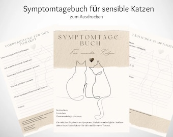 Symptomtagebuch Katze PDF | Gesundheits-Tracker für Katzen | Symptome erkennen & dokumentieren | Tierarzt Vorbereitung | Printable