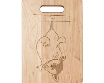 Unique Engraved Cutting Board with Adorable Little Possum Design - 3 Size Options Available