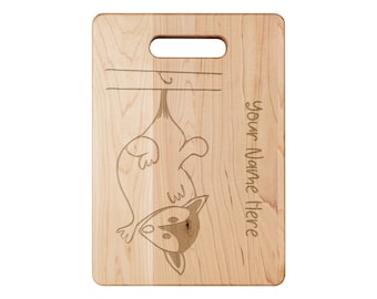 Personalized Engraved Cutting Board with Adorable Little Possum Design - 3 Size Options Available