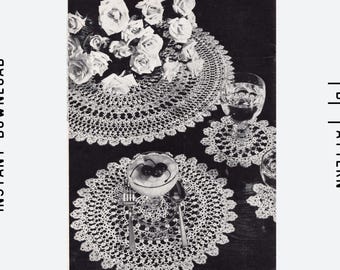 Tatting PATTERN Doily 1940s WWII Era PDF Instant Download 3123 - Etsy