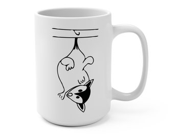 Personalized Ceramic Coffee Mug - 'Little Possum' Design, Large 15 oz. - Customizable Gift, Opossum, Animal lover gift