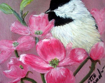 Miniature, Feeling Pink, 4x4 inch, Original Acrylic  Painting