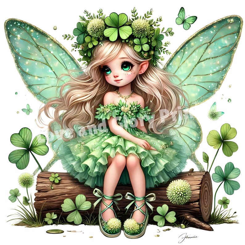Clover Fairy Clipart Set of 10 PNG, St Patricks Png Clipart, St ...