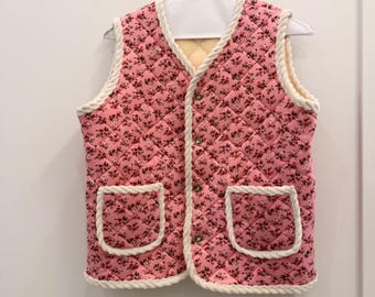 Floral Quilted Vest, Korean Inspired Fashion, Free Size