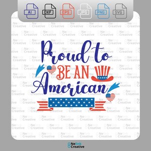 Proud To Be An American | 4th of July | Patriotic Design | UsA Flag | AI | EPS | SVG | Digital Cut File | Cricut Maker | Silhouette Cameo