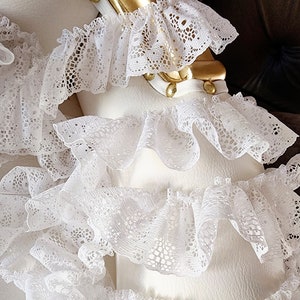 Sewing trim /Cute  ruffled   trim  white color  1 yards listing 2 inch wide/Sewing trim /Ruffled trim /
