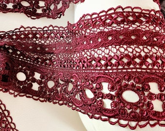 Burgundy color trim    1  yard listing / Burgundy lace / Sewing trim /Sewing supplies/