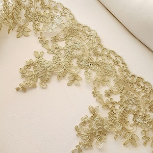Very cute  gold   color  lace  1  yard listing   /Metalic lace /