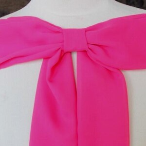 Hot pink bow applique trim /Cute pink color chiffon bow applique/Bow applique for neck /
