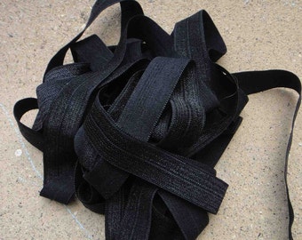 Black fold over elastic 5 yds.