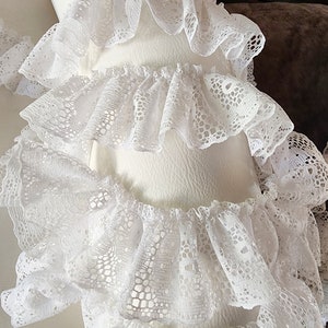Cute Ruffled Trim White Color 1 Yards Listing 2 Inch Wide/sewing Trim ...