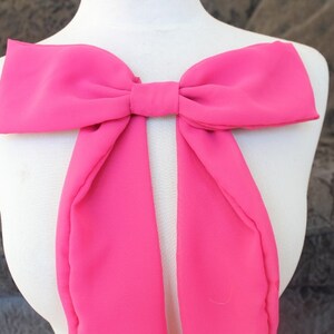 Cute hot pink color chiffon bow applique