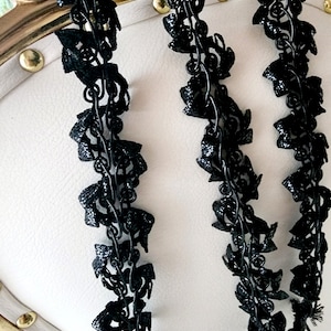 Sewing black trim /Very cute  black    color   trim  1 yard listing  1 inch wide/Sewing lace/Sewing trim /Sewing supplies/