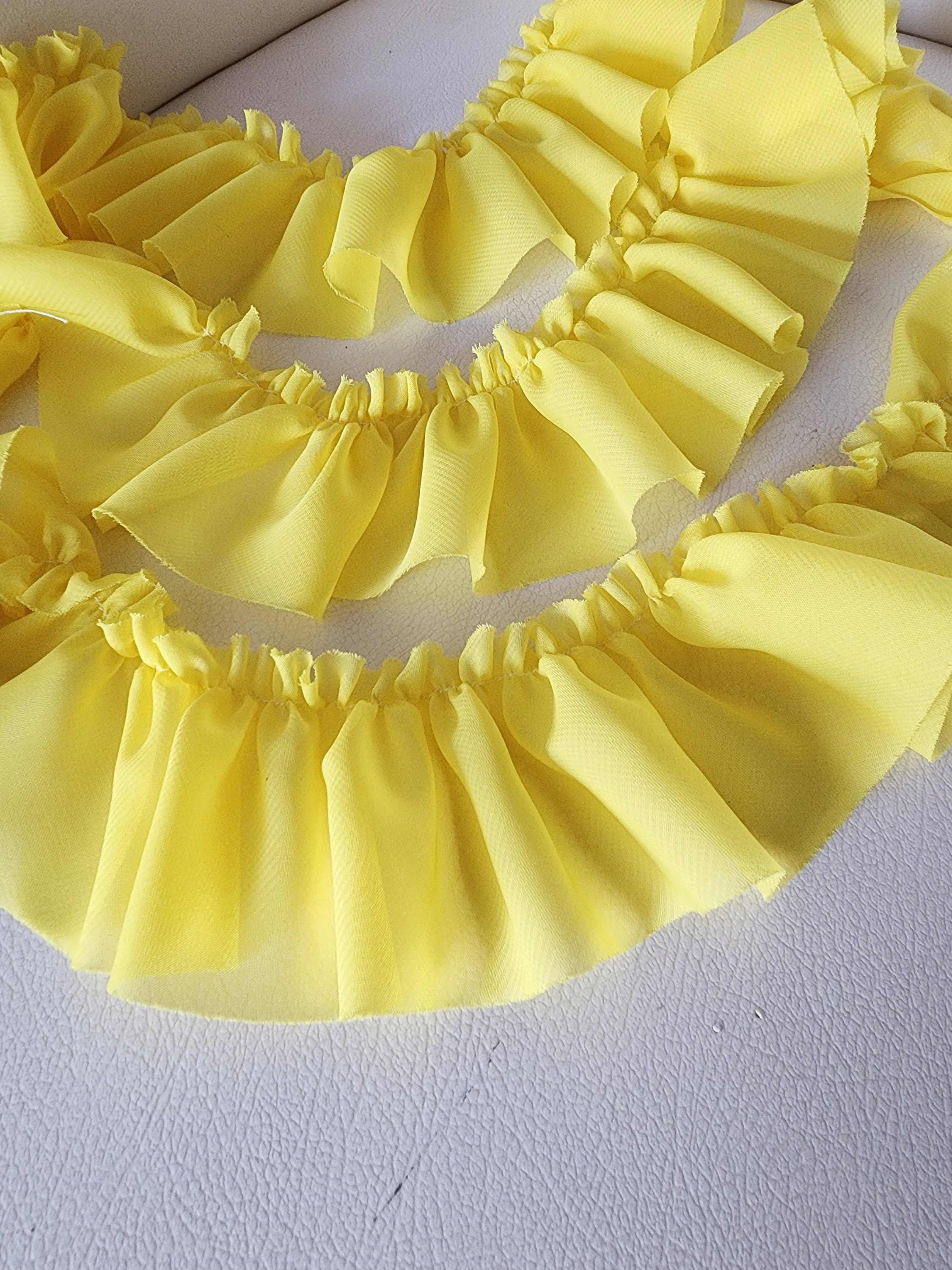 Cute Ruffled Chiffon Trim Yellow Color 2 Yards Listing 2.5 Inch Wide - Etsy