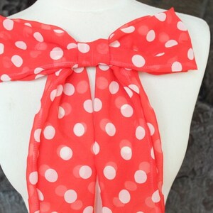 Cute chiffon bow   with polka dot  print