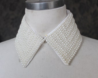 Cute  beaded and   embroidered  applique white color