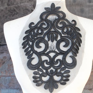 Cute embroidered     applique    black  color 1 piece listing