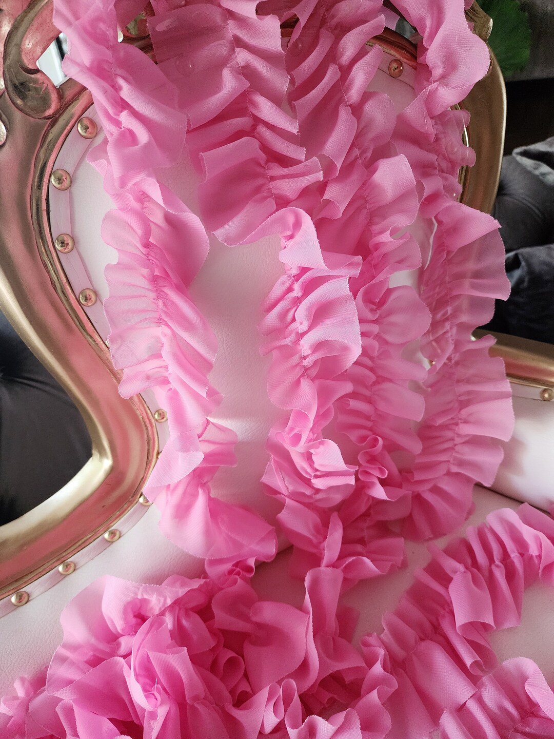 Pink Ruffled Chiffon Trim, 2.5 Inch, 2 Yards - Etsy