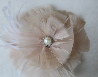 Feather applique  cream  color