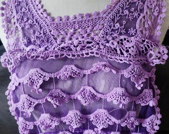 Lavender Venice Lace Applique, Costume Embellishment