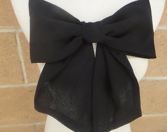 Cute chiffon bow black color 11 inch across