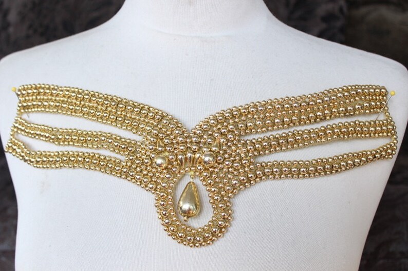 Cute Embroidered and Beaded Applique Gold Color 1 Pieces Etsy