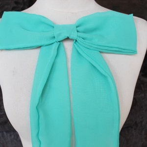 Bow chiffon applique trim/Cute chiffon bow mint  color/ Chiffon bow applique /
