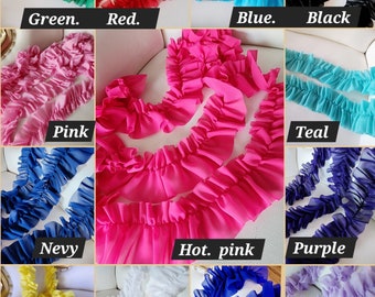 Cute  ruffle   chiffon  trim  hot pink  color  2 yards listing 2.5 inch wide