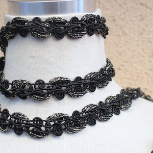 Very cute  black    color   trim  2  yard listing  1 inch wide/Sewing lace/Sewing trim /Sewing supplies/