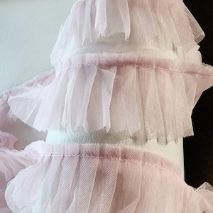 Cute  ruffled    trim  baby pink  color 2 yards listing 2 inch wide