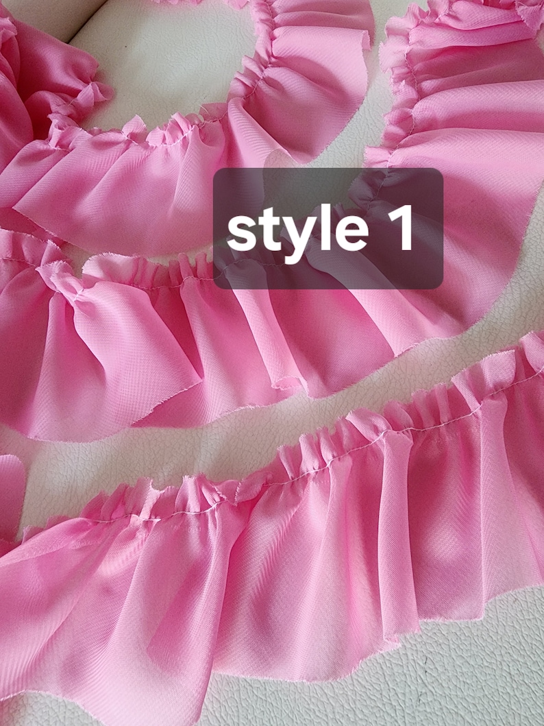 Ruffled Chiffon Trim, Hot Pink, 2.5 Inch, 2 Yards - Etsy
