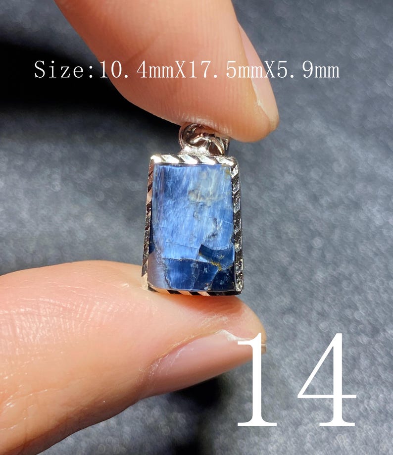 Handgjort 925 Sterling Pietersithänge — unik blåbrun cabochon, högglanspolerad, redo att gåva-51 bild 15
