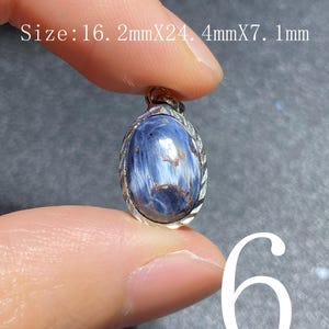 Handgjort 925 Sterling Pietersithänge — unik blåbrun cabochon, högglanspolerad, redo att gåva-51 bild 8