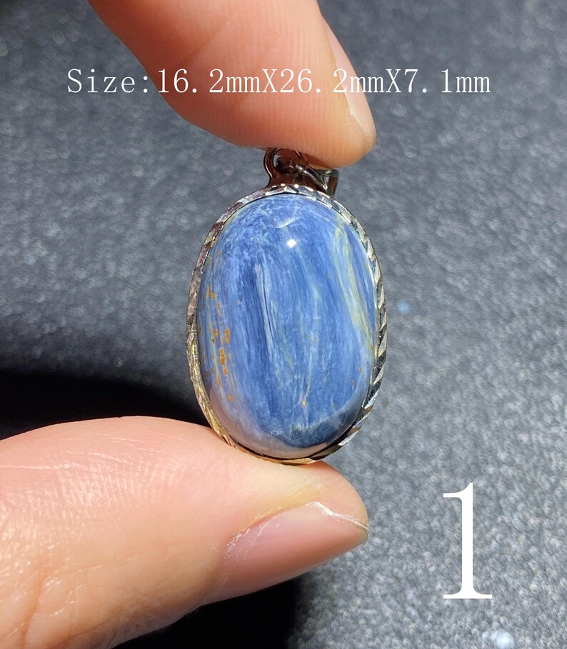 Handgjort 925 Sterling Pietersithänge — unik blåbrun cabochon, högglanspolerad, redo att gåva-51 bild 3