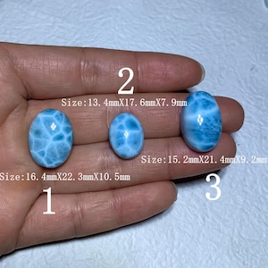 Natural Larimar Cabochon – EXACT Stone Shown – Dominican Blue Pectolite – Ocean Pattern Gemstone – Jewelry Making Stone-111