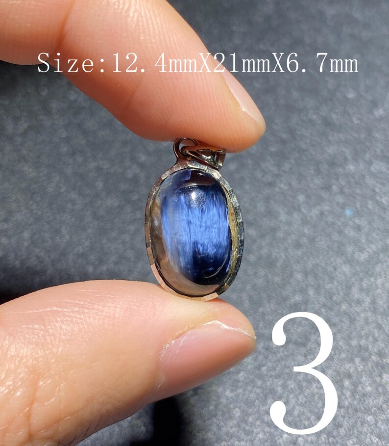 Handgjort 925 Sterling Pietersithänge — unik blåbrun cabochon, högglanspolerad, redo att gåva-51 bild 5
