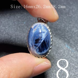 Handgjort 925 Sterling Pietersithänge — unik blåbrun cabochon, högglanspolerad, redo att gåva-51 bild 9