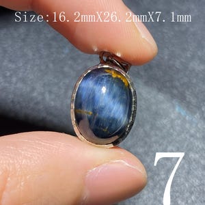 Handgjort 925 Sterling Pietersithänge — unik blåbrun cabochon, högglanspolerad, redo att gåva-51 bild 1