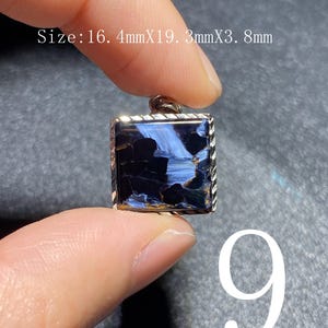 Handgjort 925 Sterling Pietersithänge — unik blåbrun cabochon, högglanspolerad, redo att gåva-51 bild 10