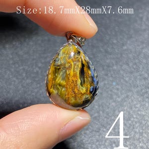 Handgjort 925 Sterling Pietersithänge — unik blåbrun cabochon, högglanspolerad, redo att gåva-51 bild 6