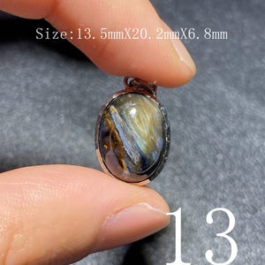 Handgjort 925 Sterling Pietersithänge — unik blåbrun cabochon, högglanspolerad, redo att gåva-51 bild 14