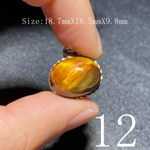 Handgjort 925 Sterling Pietersithänge — unik blåbrun cabochon, högglanspolerad, redo att gåva-51 bild 13