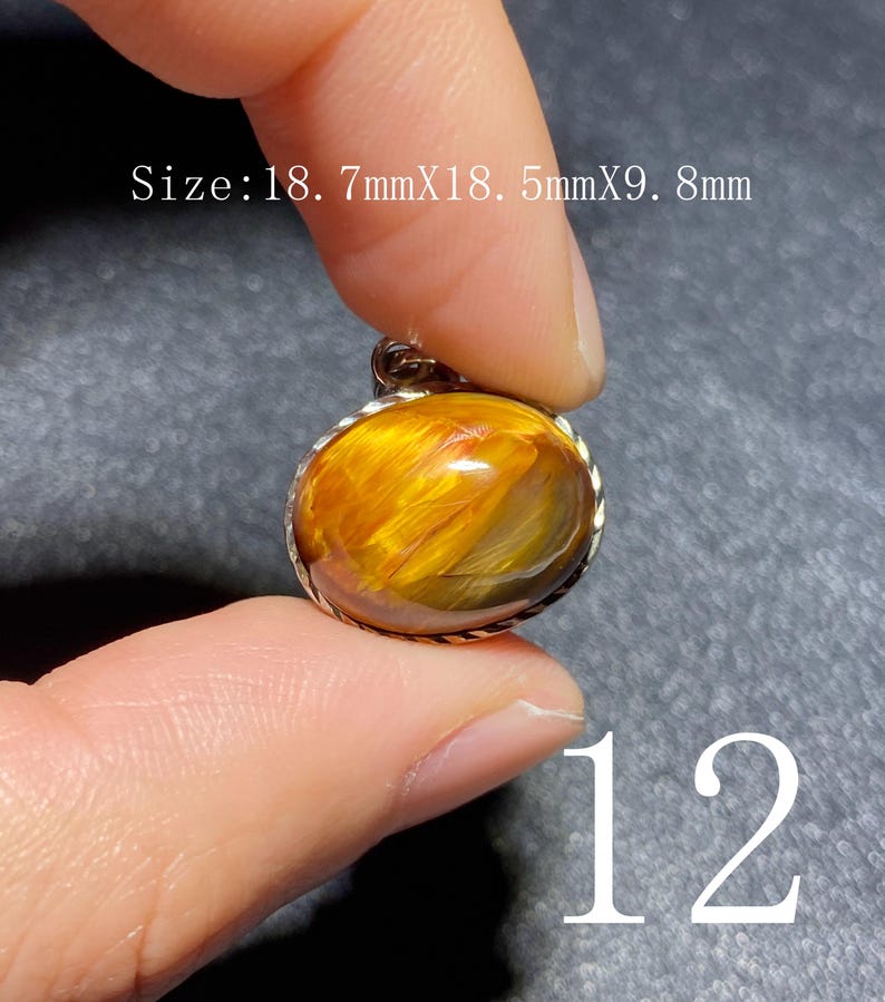 Handgjort 925 Sterling Pietersithänge — unik blåbrun cabochon, högglanspolerad, redo att gåva-51 bild 13