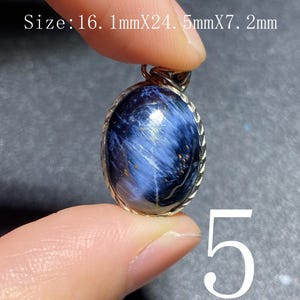 Handgjort 925 Sterling Pietersithänge — unik blåbrun cabochon, högglanspolerad, redo att gåva-51 bild 7
