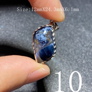 Handgjort 925 Sterling Pietersithänge — unik blåbrun cabochon, högglanspolerad, redo att gåva-51 bild 11