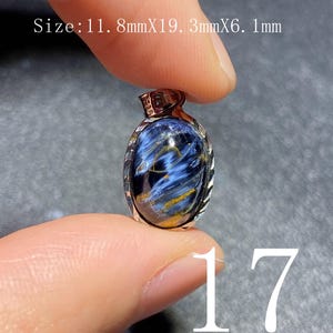 Handgjort 925 Sterling Pietersithänge — unik blåbrun cabochon, högglanspolerad, redo att gåva-51 bild 18
