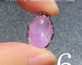 Naturligt Kunzithänge 925 Sterling Silver | Halsband med rosa Spodumen ädelsten | Unika smycken-54