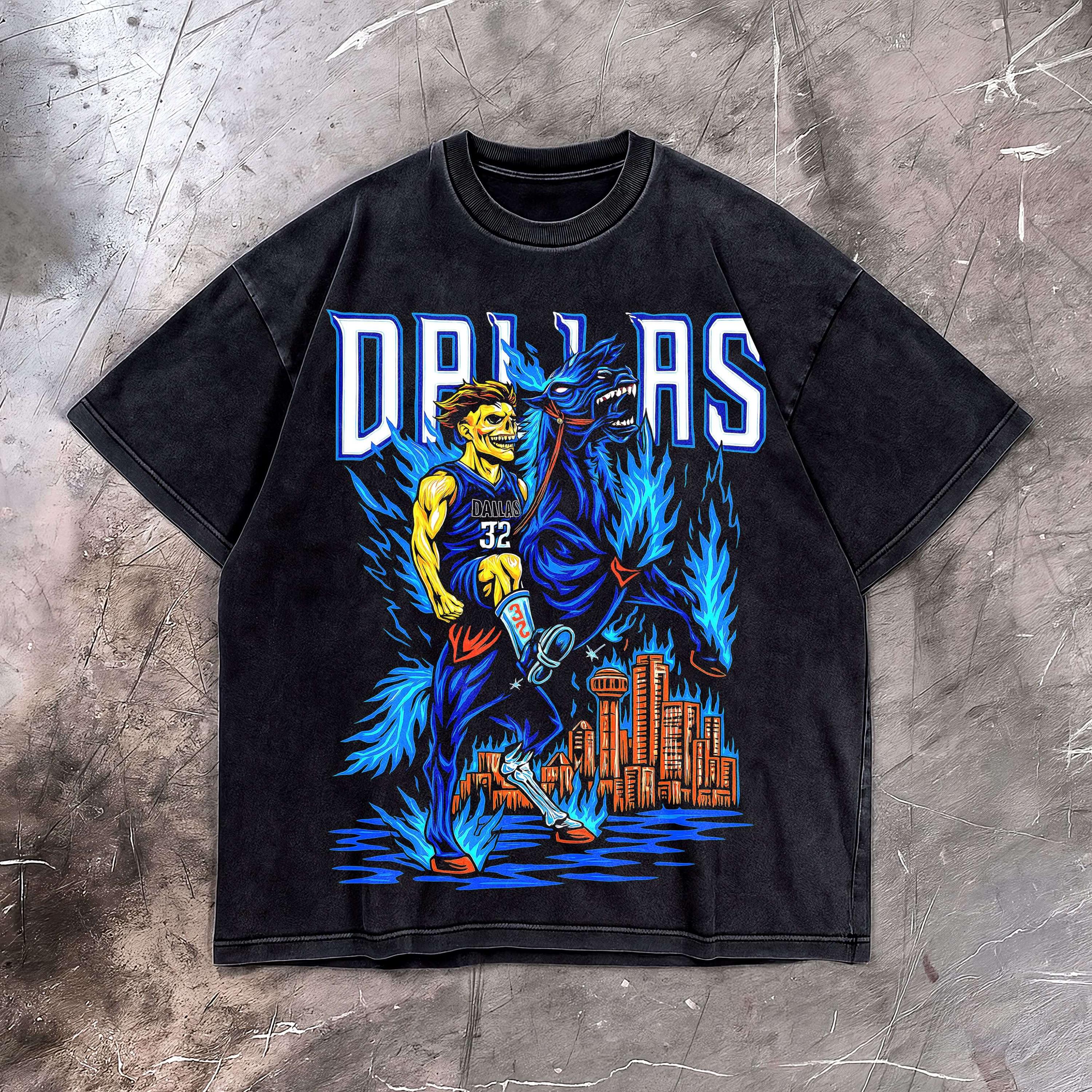 NBAダラスマーベリックスビッグロゴTシャツtシャツオーバーサイズ 