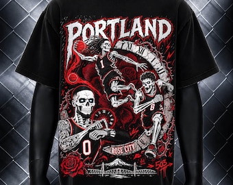Camiseta vintage de basquete de Portland, camiseta gráfica inspirada em Morant Lillard, moletom com capuz estilo streetwear retrô, moletom gola redonda, presente unissex para fãs.