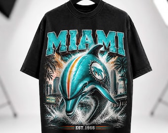 Vintage Miami Football Shirt, Retro Coastal Sports Tee, 90s Washed Graphic T Shirt, Oversized Streetwear, Unisex Heavyweight Cotton Gift.